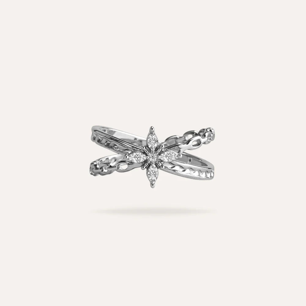 Calista | Bague en acier inoxydable et zircons