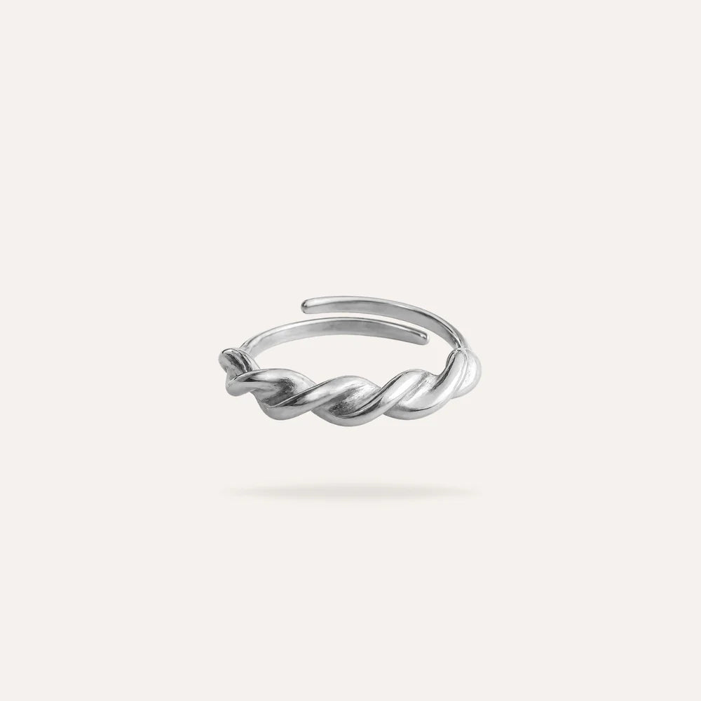 Angela | Bague torsadée en acier inoxydable