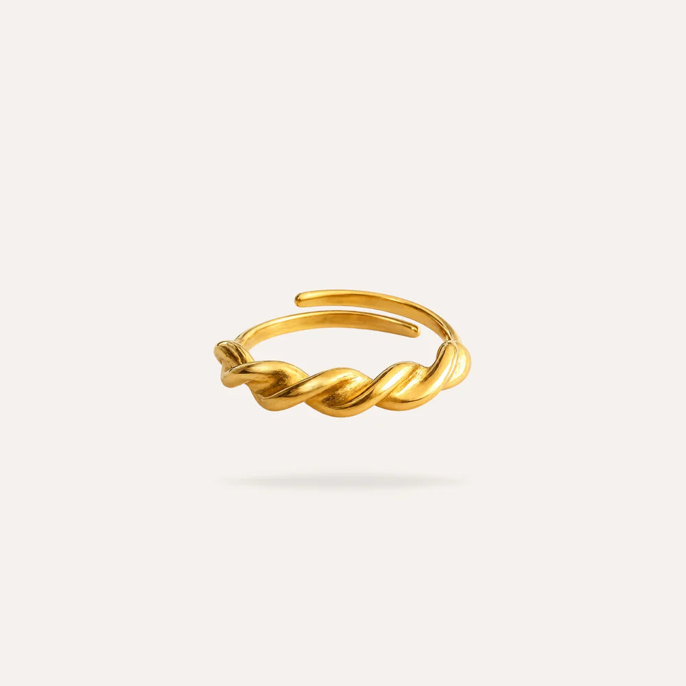 Angela | Bague torsadée en acier inoxydable