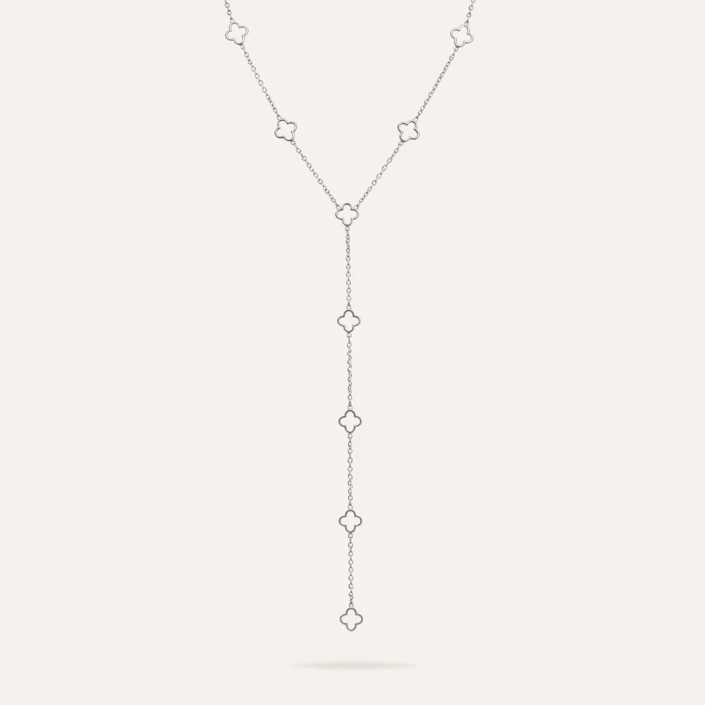 Bianca | Collier trèfles en acier inoxydable