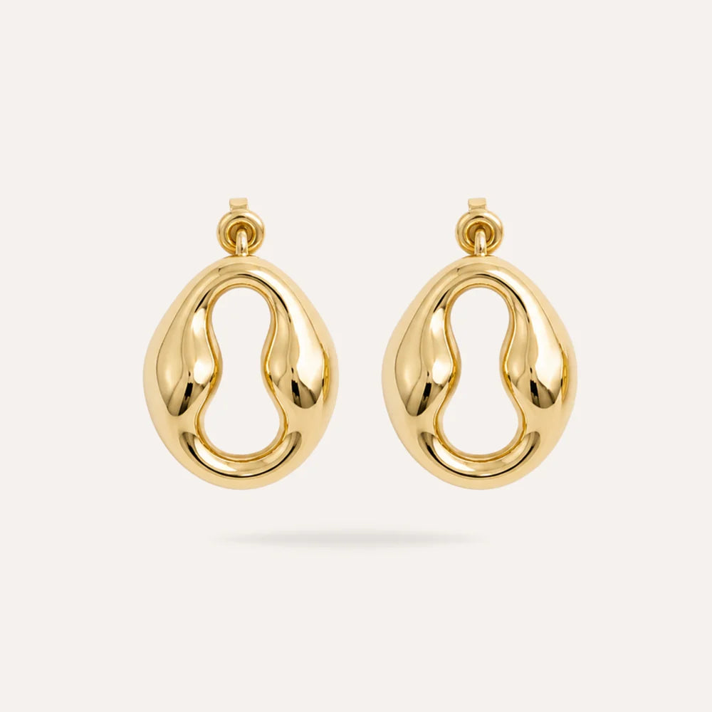 Solène | Boucles d'oreilles ovales en acier inoxydable