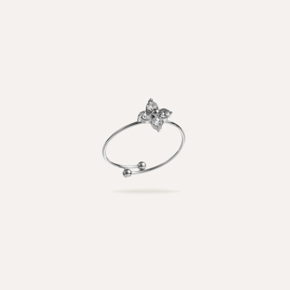 Marie | Bague en acier inoxydable et zircons