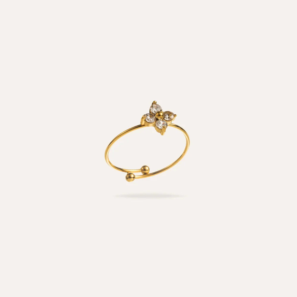 Marie | Bague en acier inoxydable et zircons