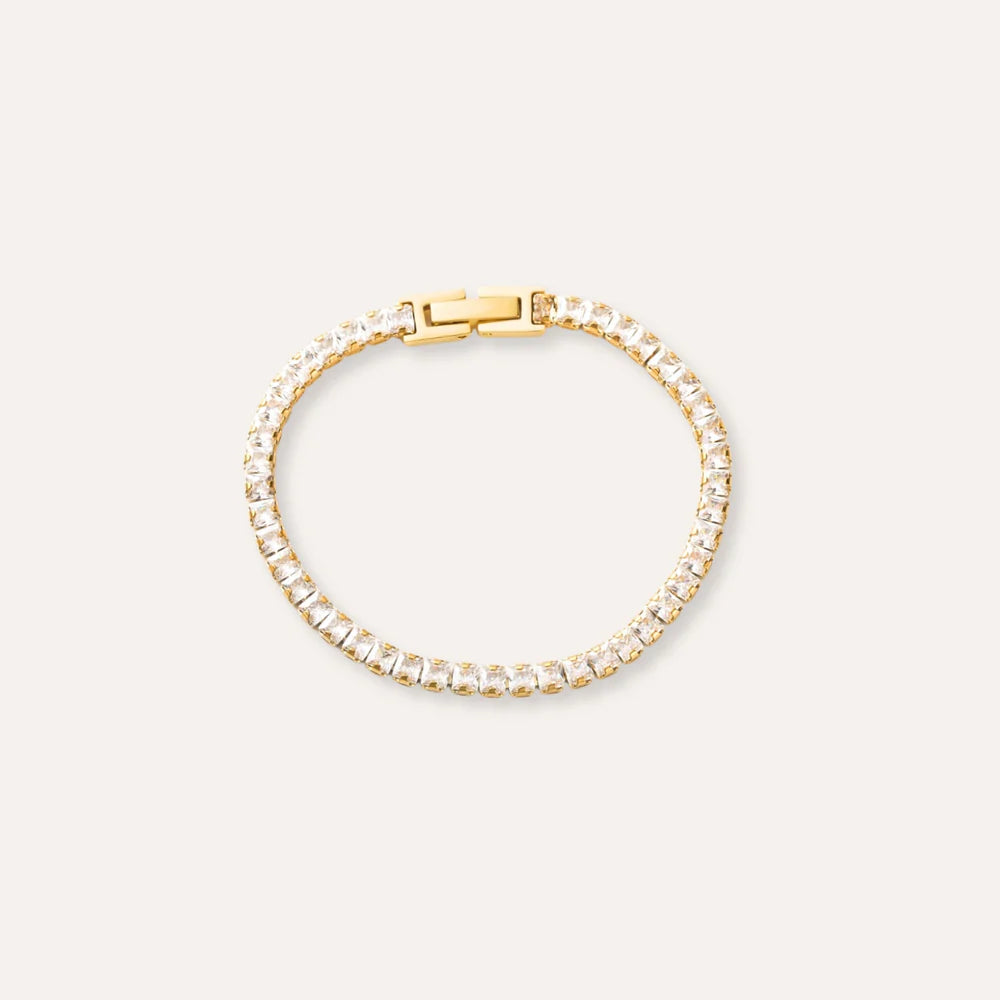 Arianna | Bracelet rivière de zircons en acier inoxydable