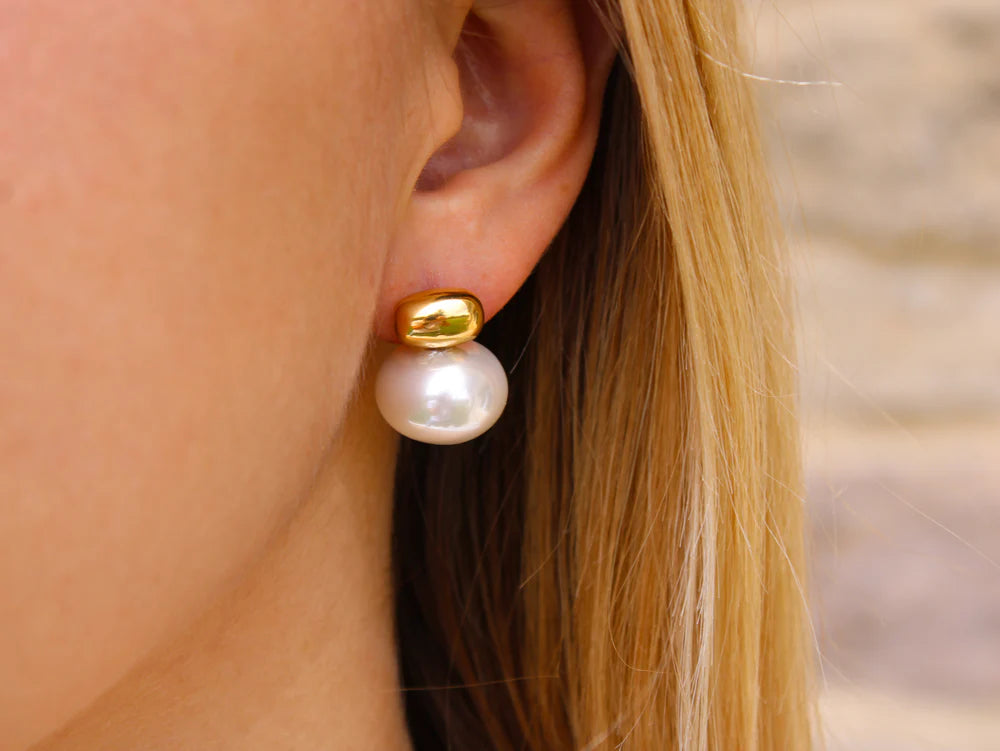 Isadora | Boucles d'oreilles perles en acier inoxydable