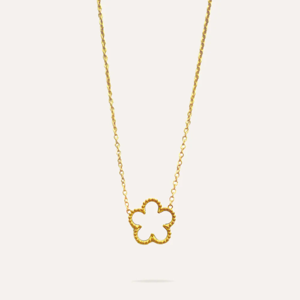 Sofia | Collier fleur nacrée en acier inoxydable