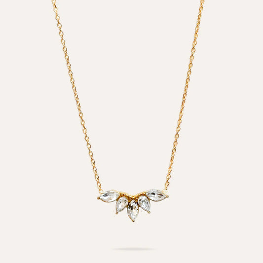 Vanessa | Collier éclat en acier inoxydable et zircons