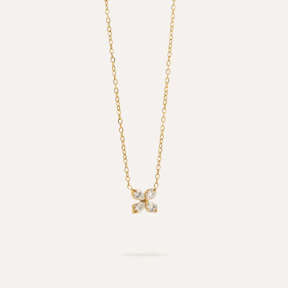 Fiorella | Collier fleur en acier inoxydable