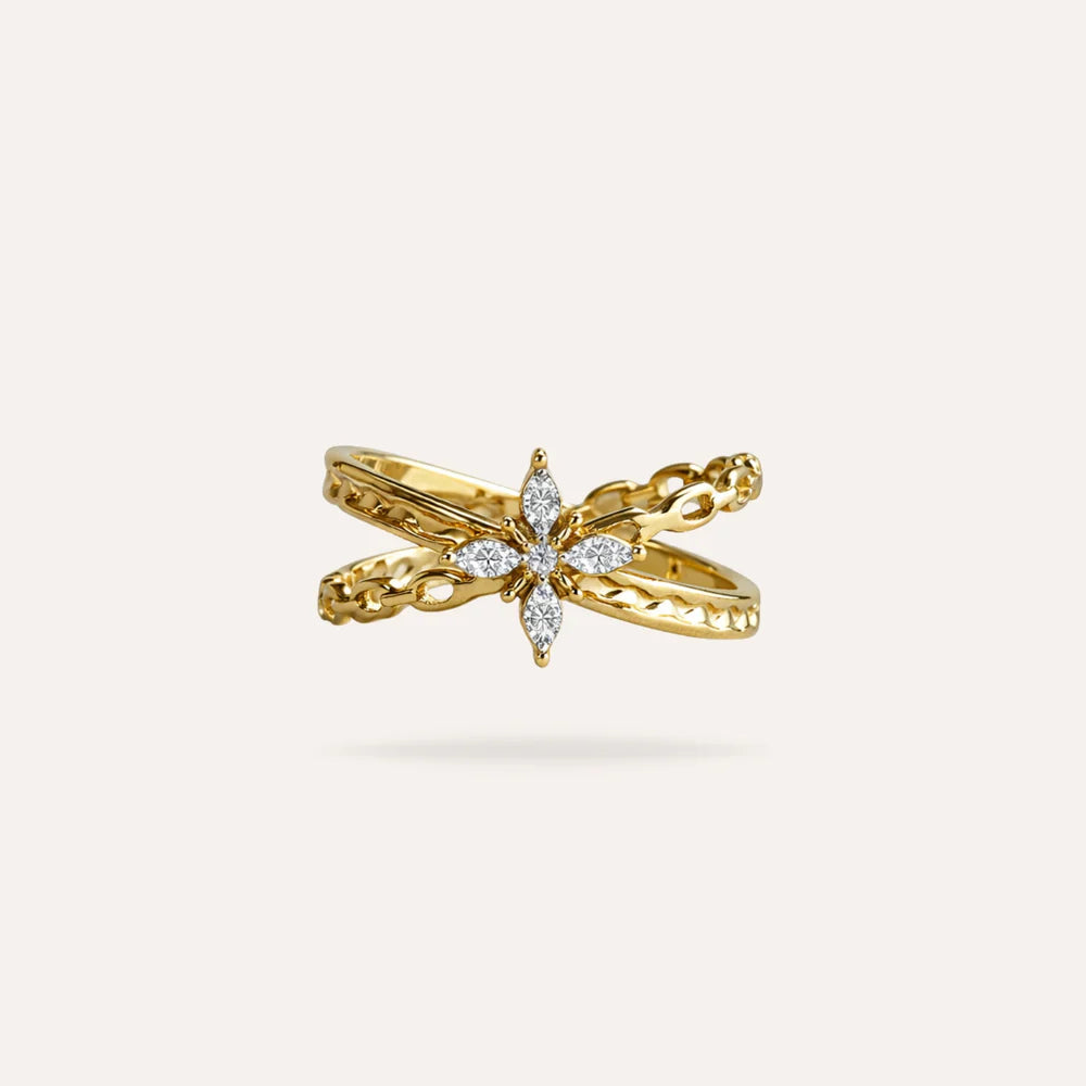 Calista | Bague en acier inoxydable et zircons