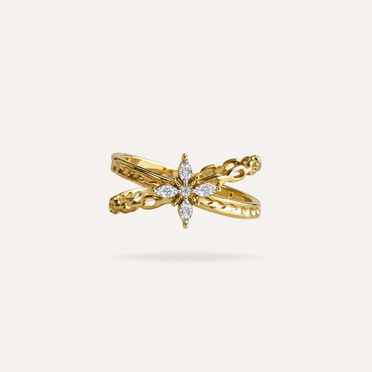 Calista | Bague en acier inoxydable et zircons