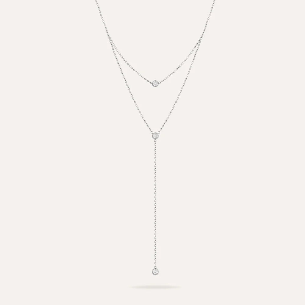 Alessia | Collier double rang en acier inoxydable et zircons
