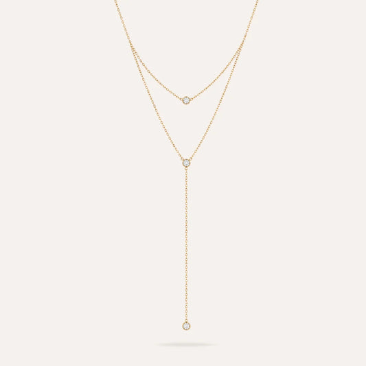 Alessia | Collier double rang en acier inoxydable et zircons