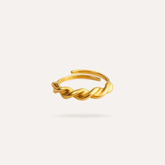 Angela | Bague torsadée en acier inoxydable