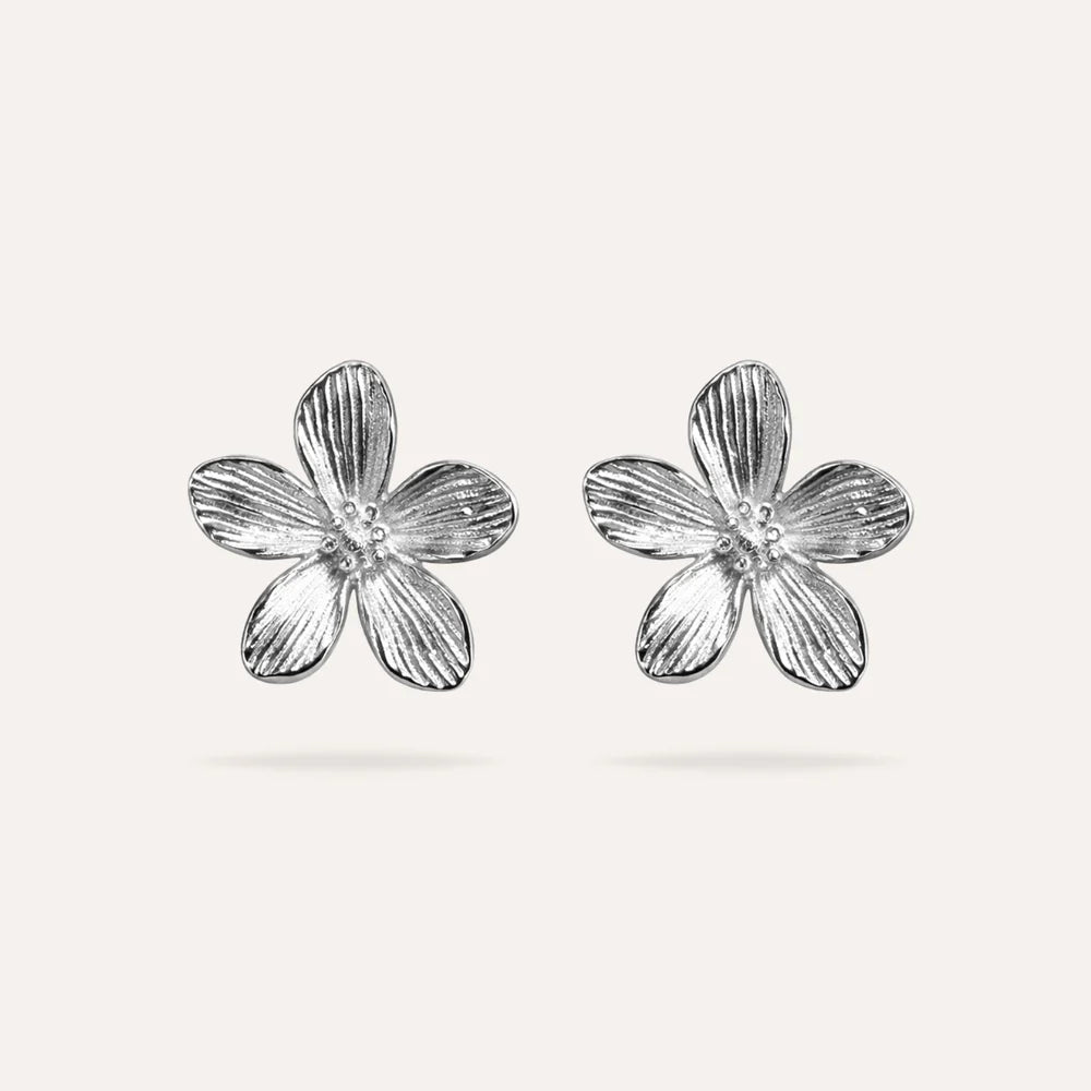 Louise | Boucles d'oreilles fleurs en acier inxodyable