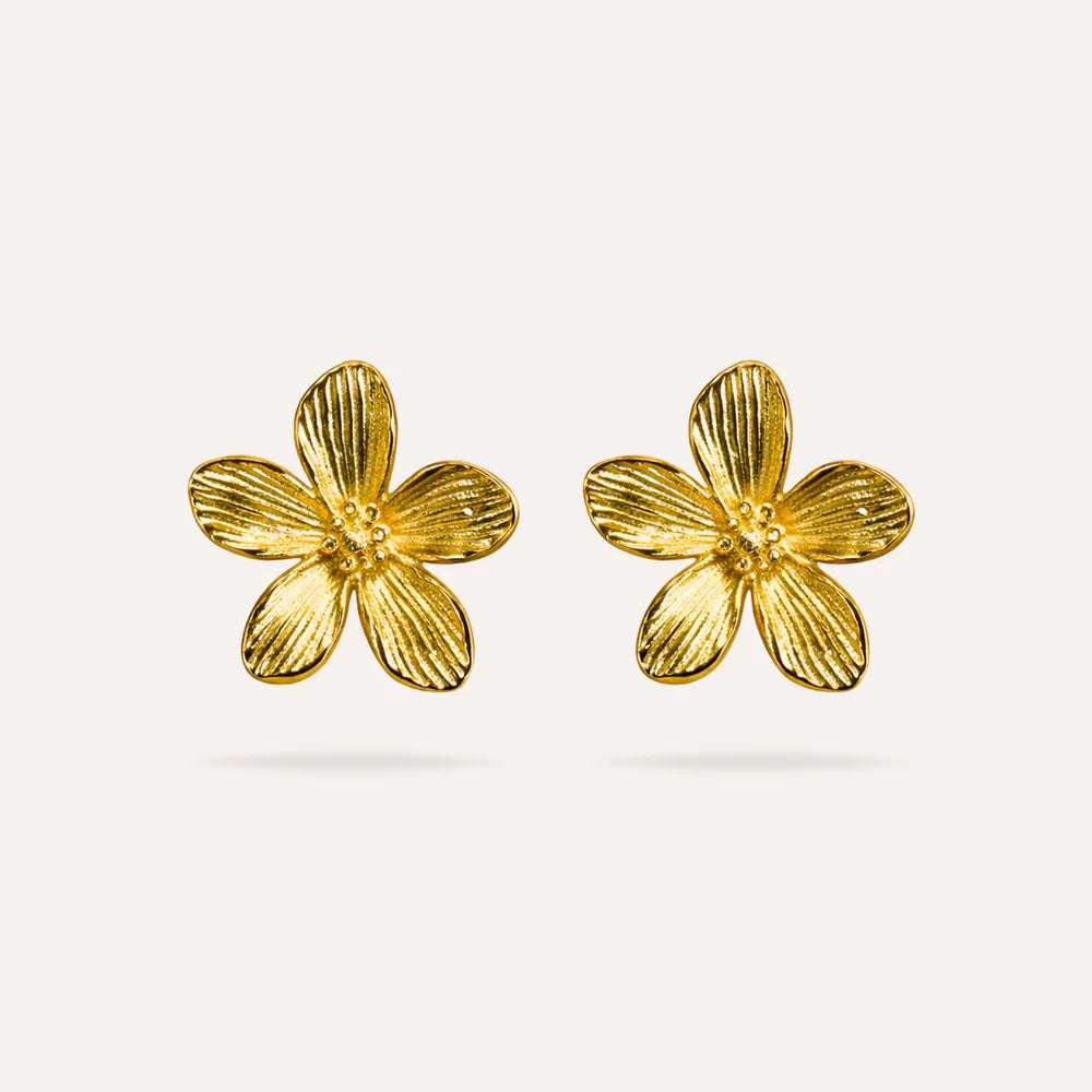 Louise | Boucles d'oreilles fleurs en acier inxodyable