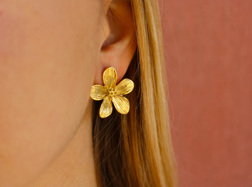 Louise | Boucles d'oreilles fleurs en acier inxodyable
