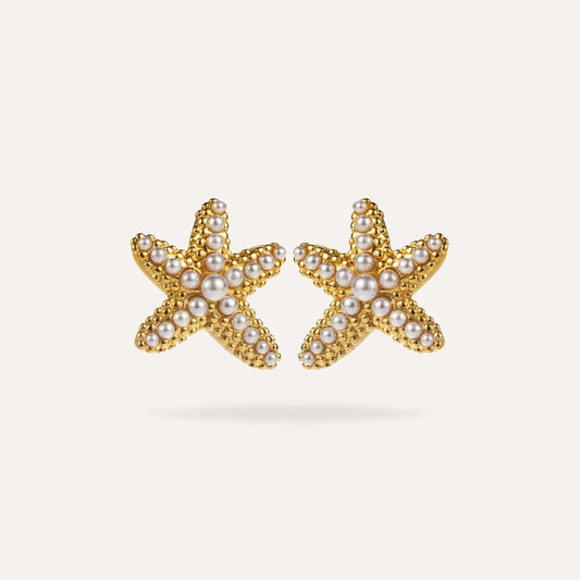 Marine | Boucles d'oreilles étoiles en acier inoxydable et zircons