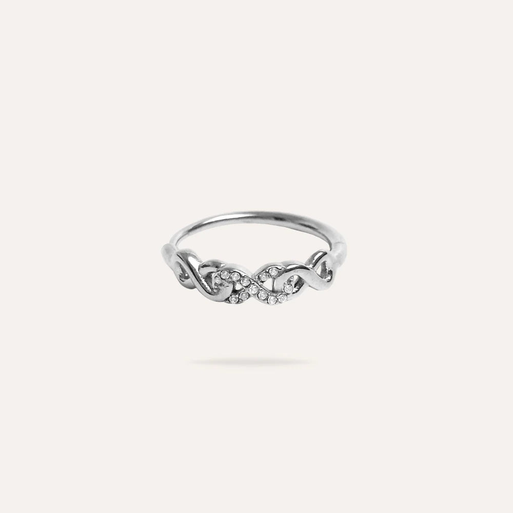 Lora | Bague en acier inoxydable et zircons