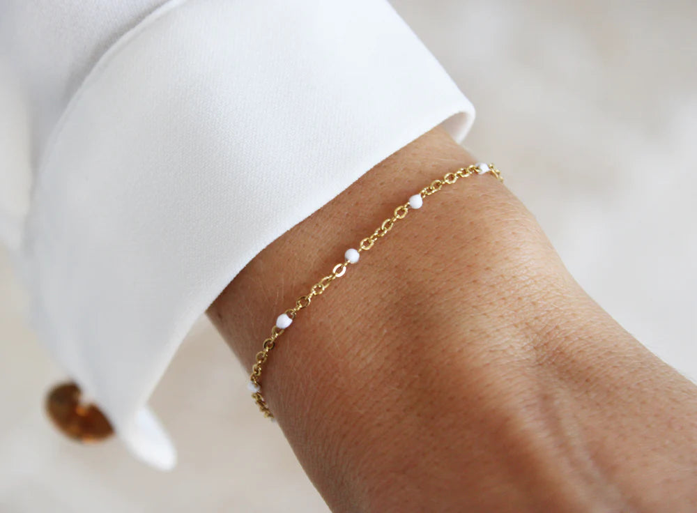 Léna | Bracelet en acier inoxydable et zircons