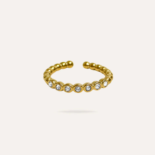 Albana | Bague en acier inoxydable et zircons