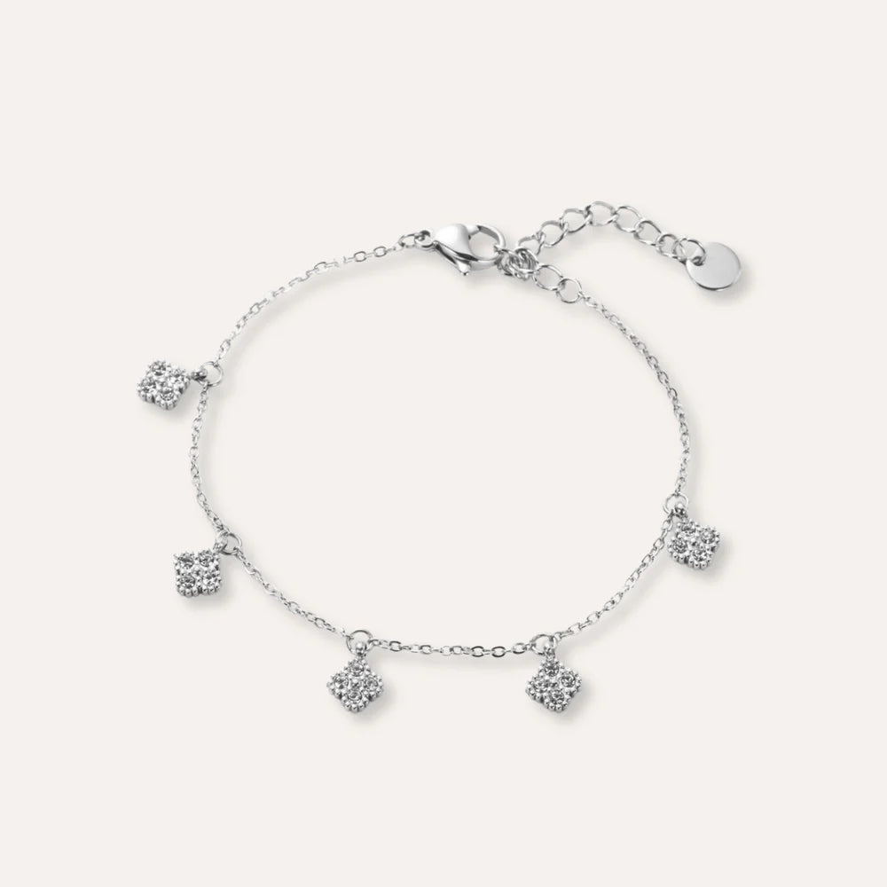 Olivia | Bracelet en acier inoxydable et zircons