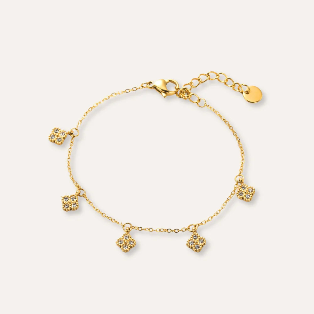 Olivia | Bracelet en acier inoxydable et zircons