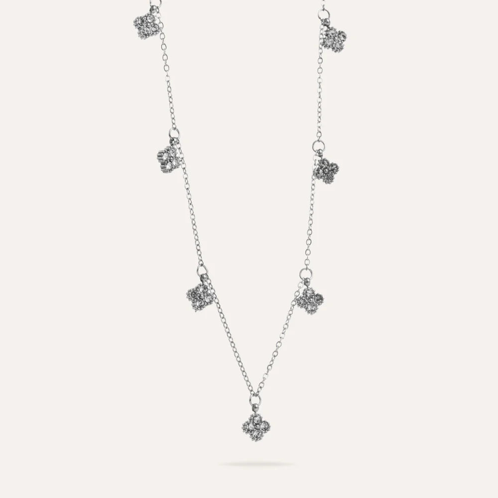 Sandra | Collier trèfles en acier inoxydable