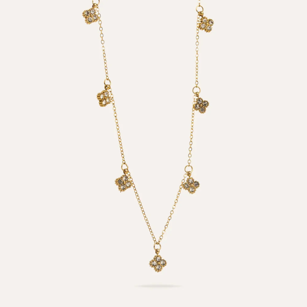 Sandra | Collier trèfles en acier inoxydable