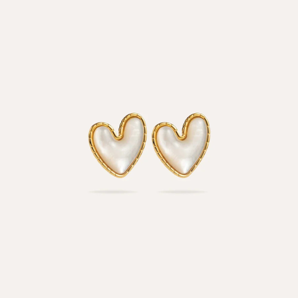 Anastasia | Boucles d'oreilles coeurs en acier inoxydable