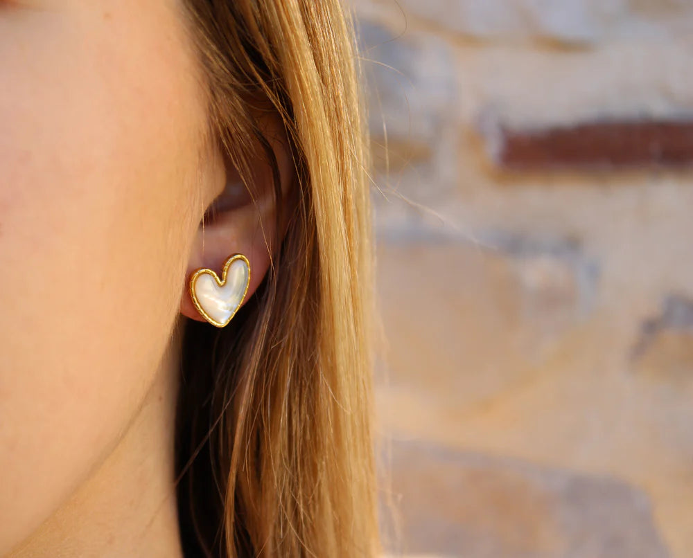 Anastasia | Boucles d'oreilles coeurs en acier inoxydable