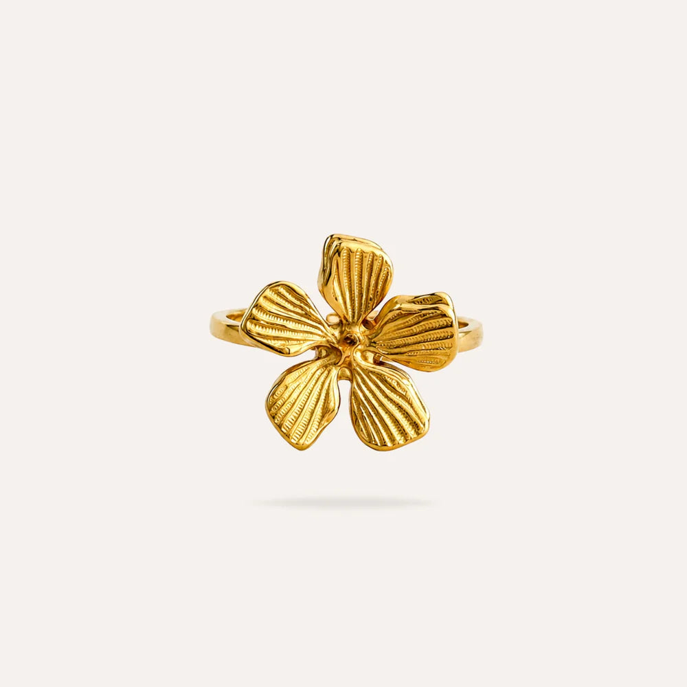 Bella | Bague fleur en acier inoxydable