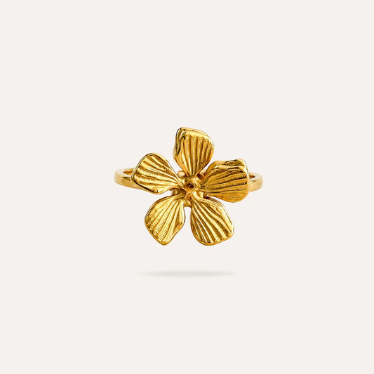 Bella | Bague fleur en acier inoxydable