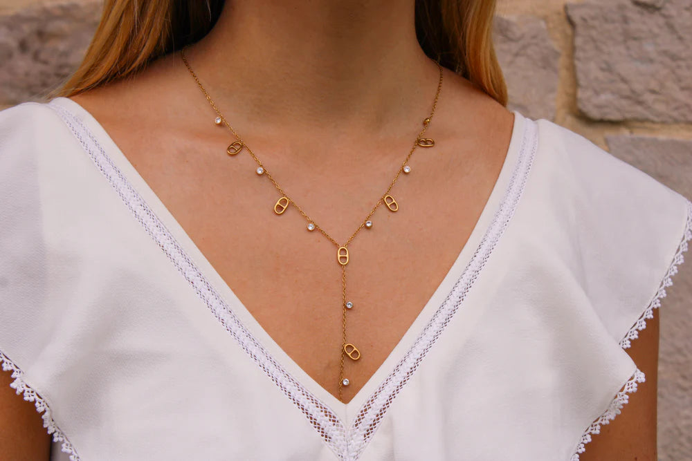 Valentina | Collier maille marine en acier inoxydable
