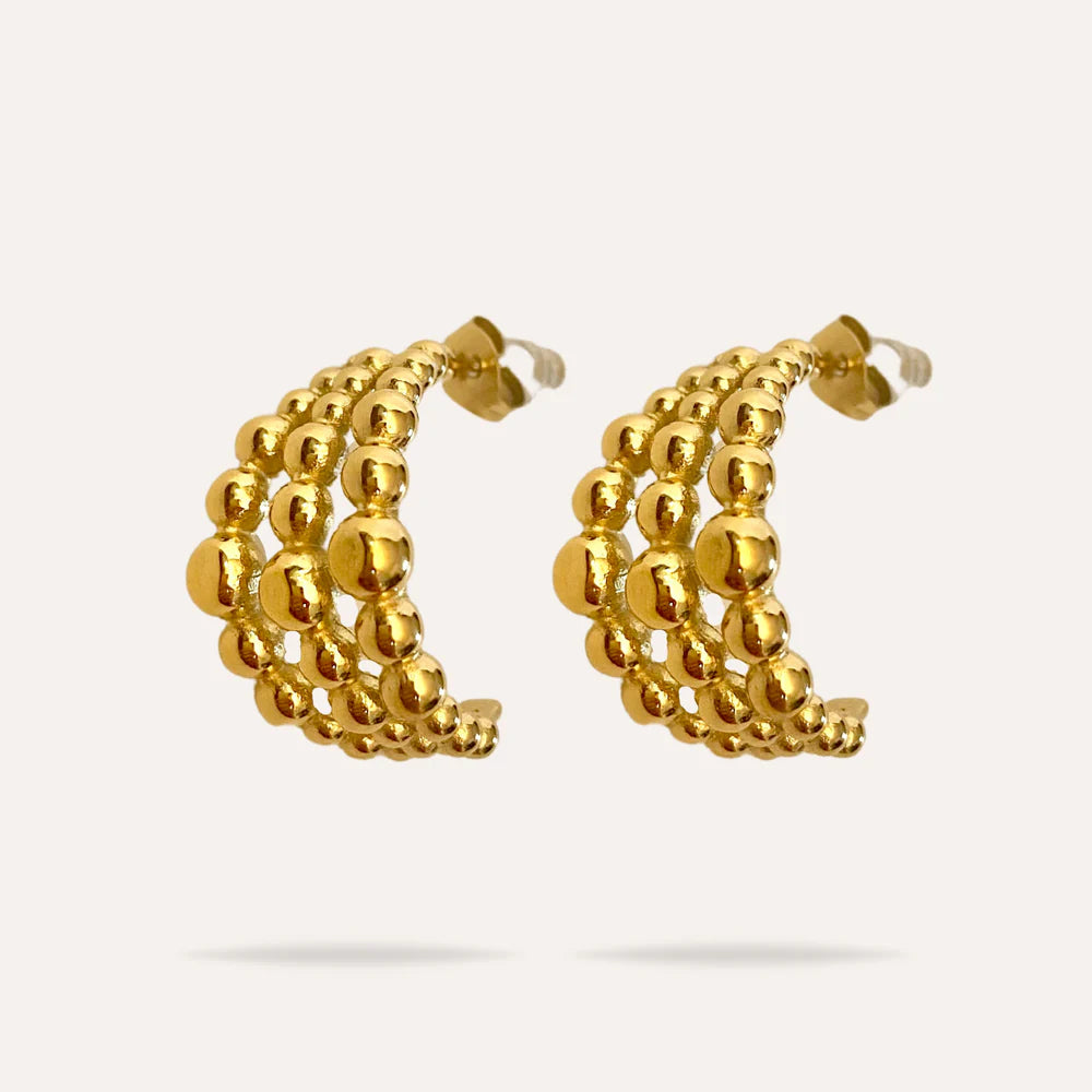 Avelia | Boucles d'oreilles perles dorées en acier inoxydable