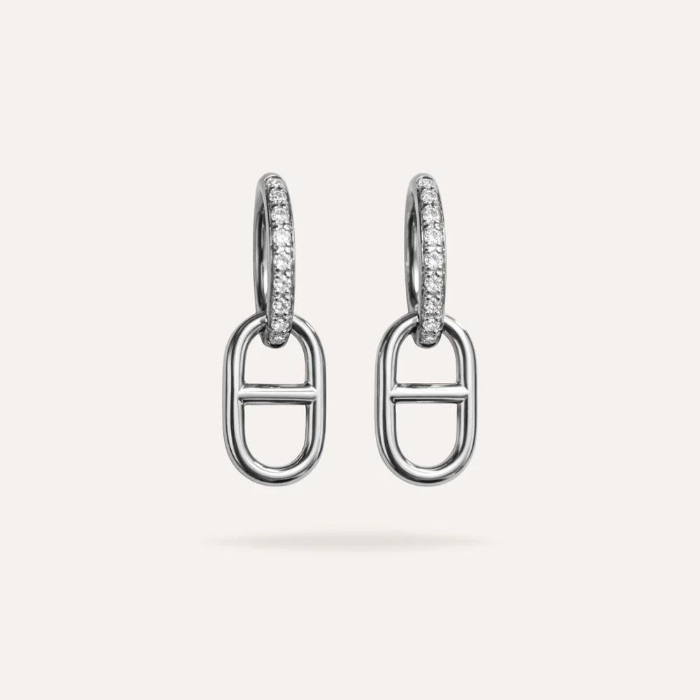 Melissa | Boucles d'oreilles en acier inoxydable et zircons