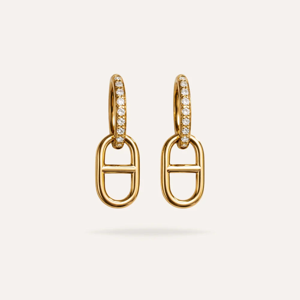 Melissa | Boucles d'oreilles en acier inoxydable et zircons