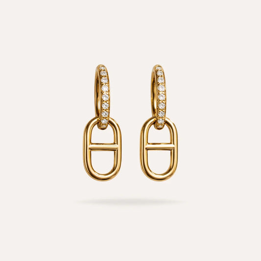 Melissa | Boucles d'oreilles en acier inoxydable et zircons