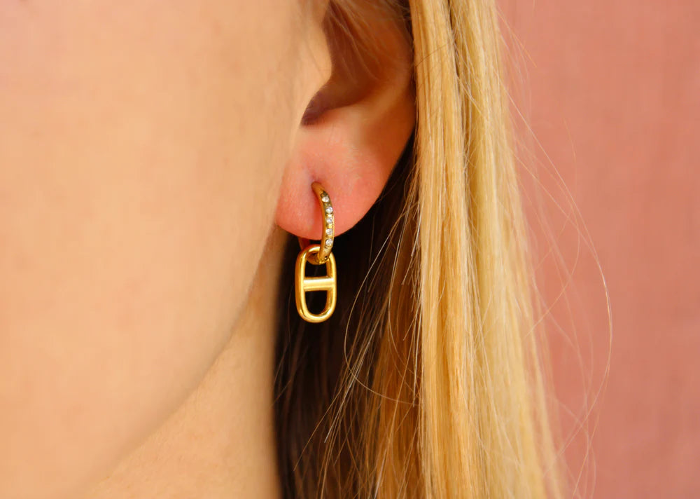 Melissa | Boucles d'oreilles en acier inoxydable et zircons
