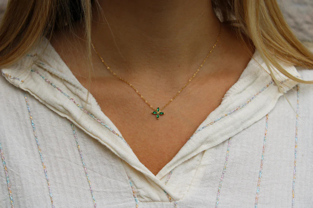 Camille | Collier en acier inoxydable et strasses