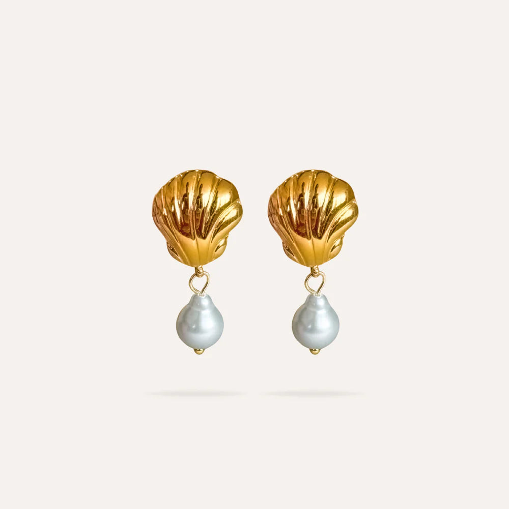 Palma | Boucles d'oreilles en acier inoxydable et perles