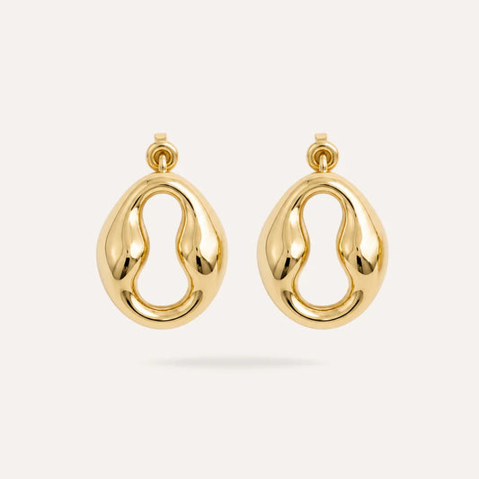 Solène | Boucles d'oreilles ovales en acier inoxydable