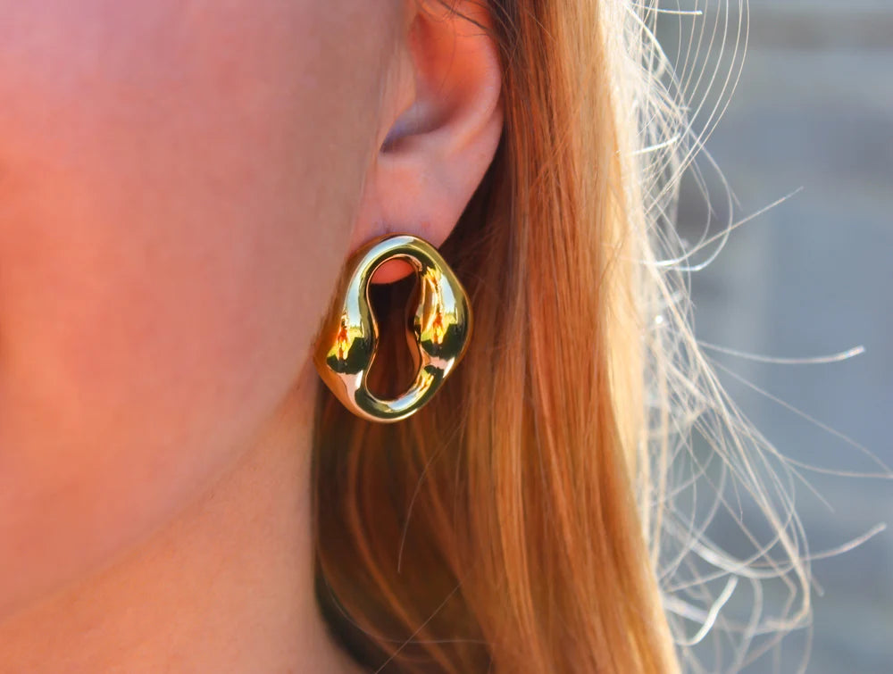 Solène | Boucles d'oreilles ovales en acier inoxydable