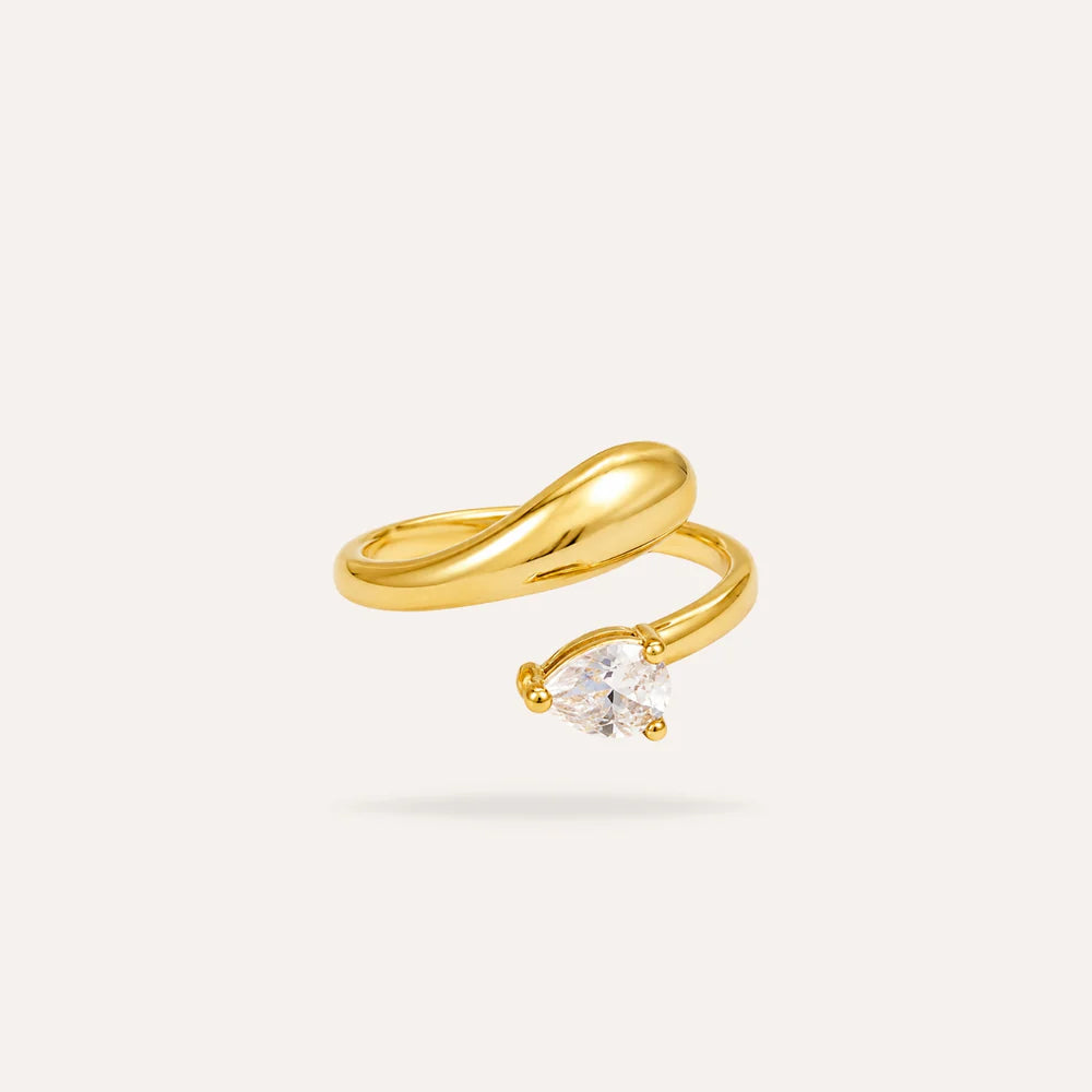 Bianca | Bague en acier inoxydable et zircon