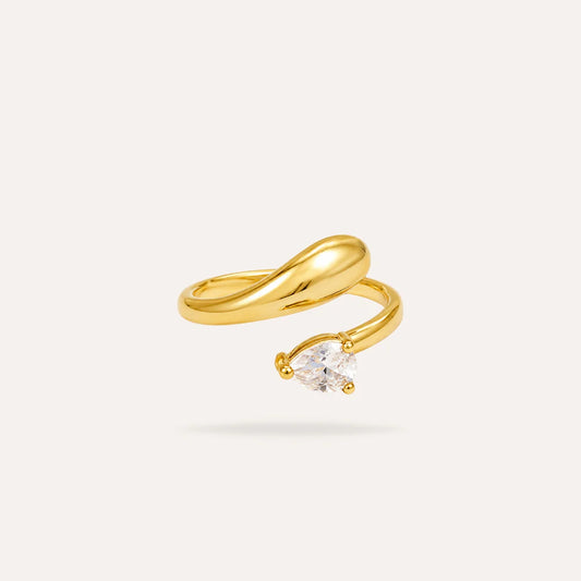 Bianca | Bague en acier inoxydable et zircon