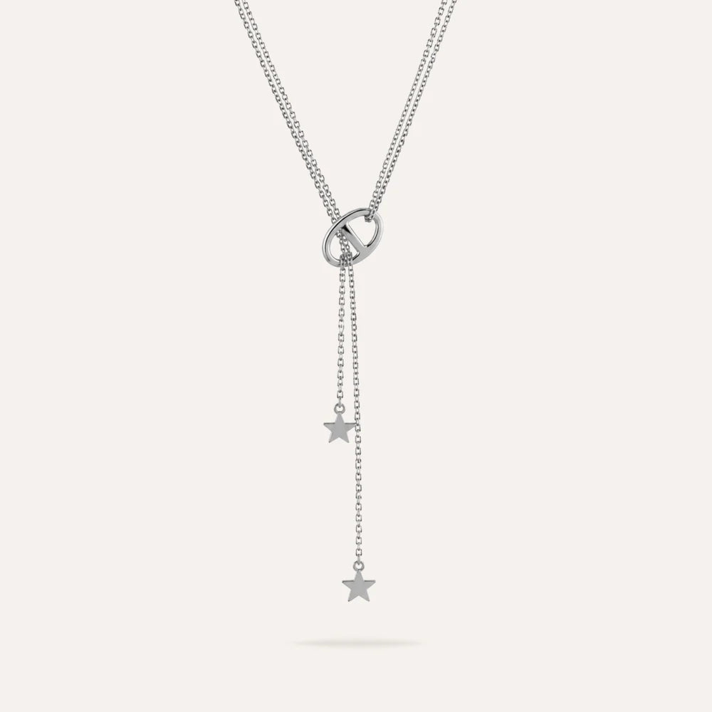 Céleste | Collier sautoir en acier inoxydable