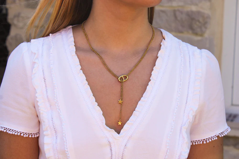 Céleste | Collier sautoir en acier inoxydable