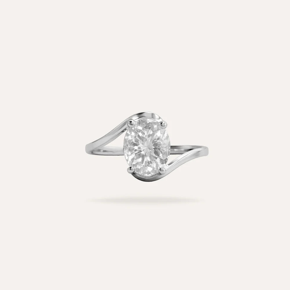 Valeria | Bague solitaire en acier inoxydable et zircon