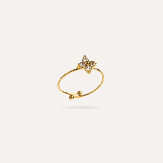 Marie | Bague en acier inoxydable et zircons