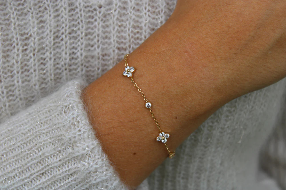 Noemi | Bracelet en acier inoxydable et zircons